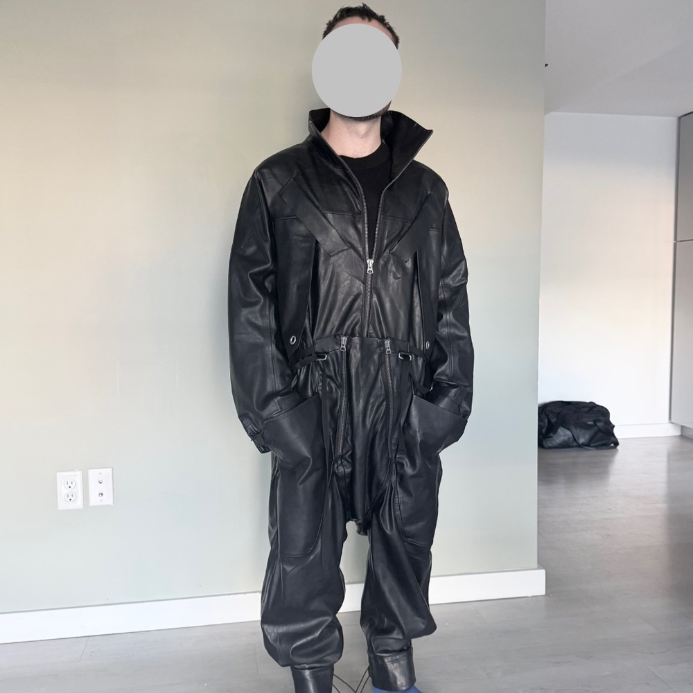 Hamcus Darkseer's synthetic leather jumpsuit/boilersuit